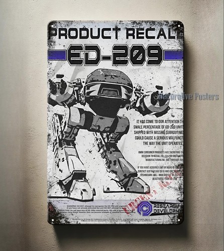 Home Cinema Decor - Robocop Ed-209 Film Metal Posteri -
