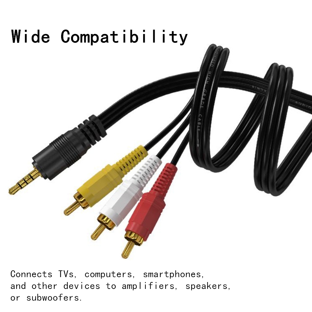 Home Cinema Hall - 3.5mm 3 RCA Ses Video Kablosu